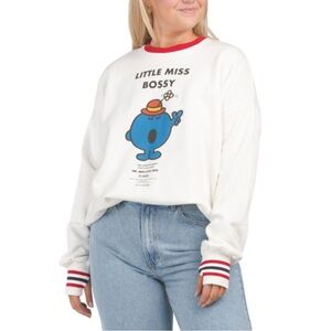 NWT The Laundry Room Size Small "Little Miss Bossy" Oversized White Sweater